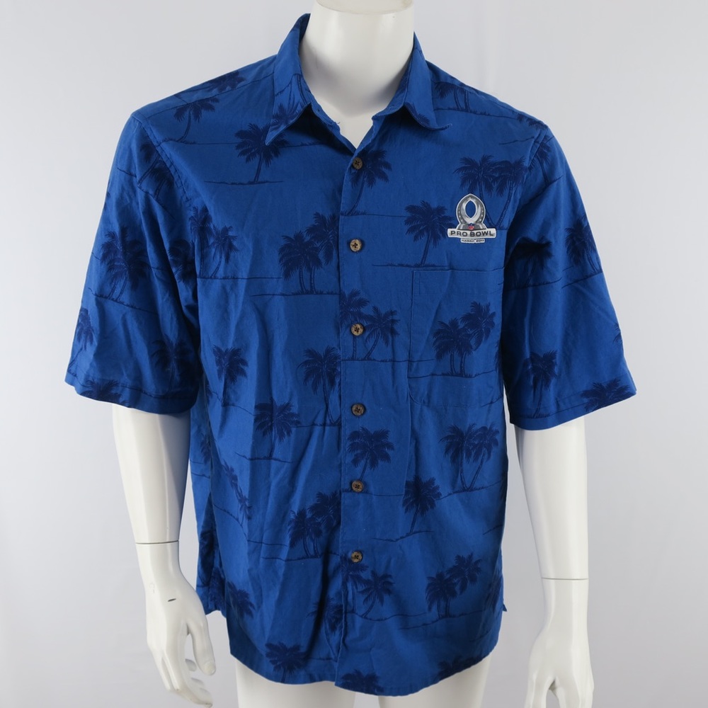 Reyn Spooner NFL Pro Bowl 2011 Hawaii Button Up Shirt Mens‎ Large Hawaiian Palm